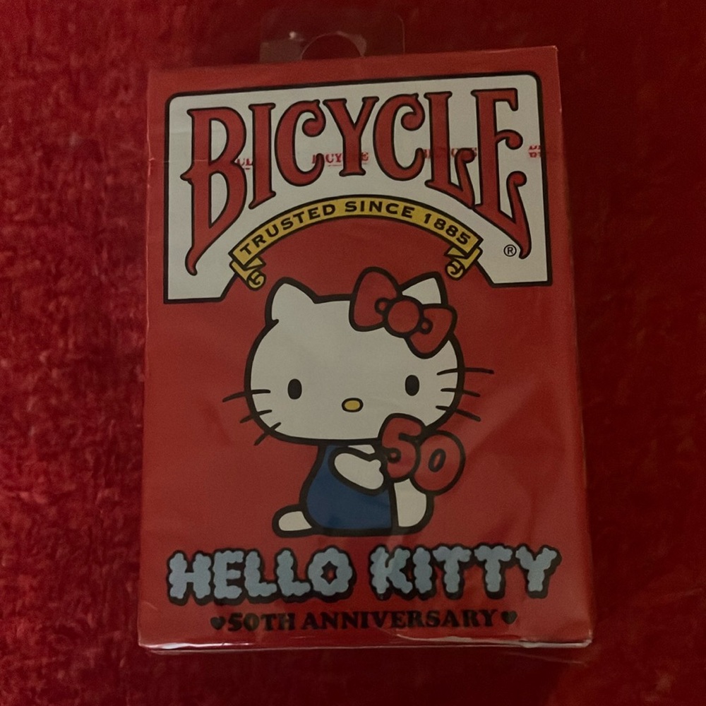 Sanrio Hello Kitty 50th Anniversary Red Playing Cards
